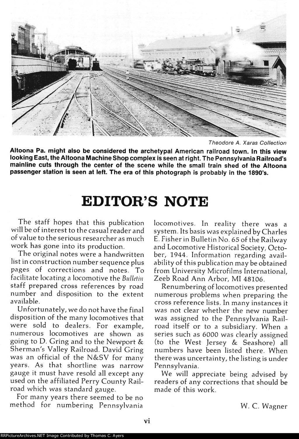 PRR "Altoona Machine Shops," Page vi, 1984